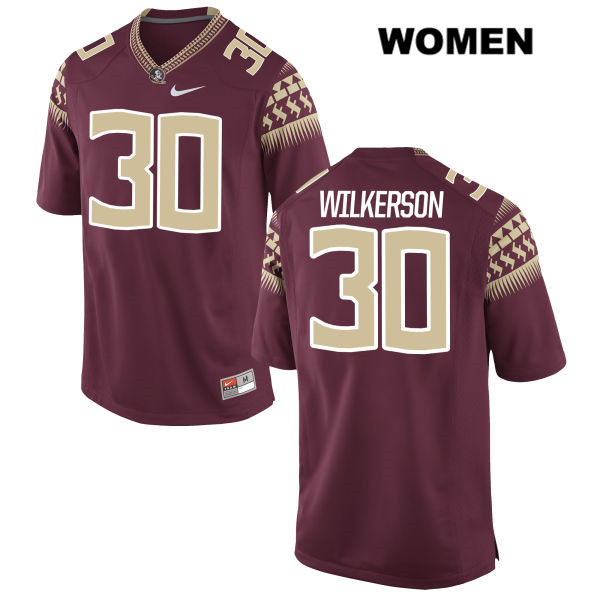 Women's NCAA Nike Florida State Seminoles #30 Jalen Wilkerson College Red Stitched Authentic Football Jersey YYB0069AP